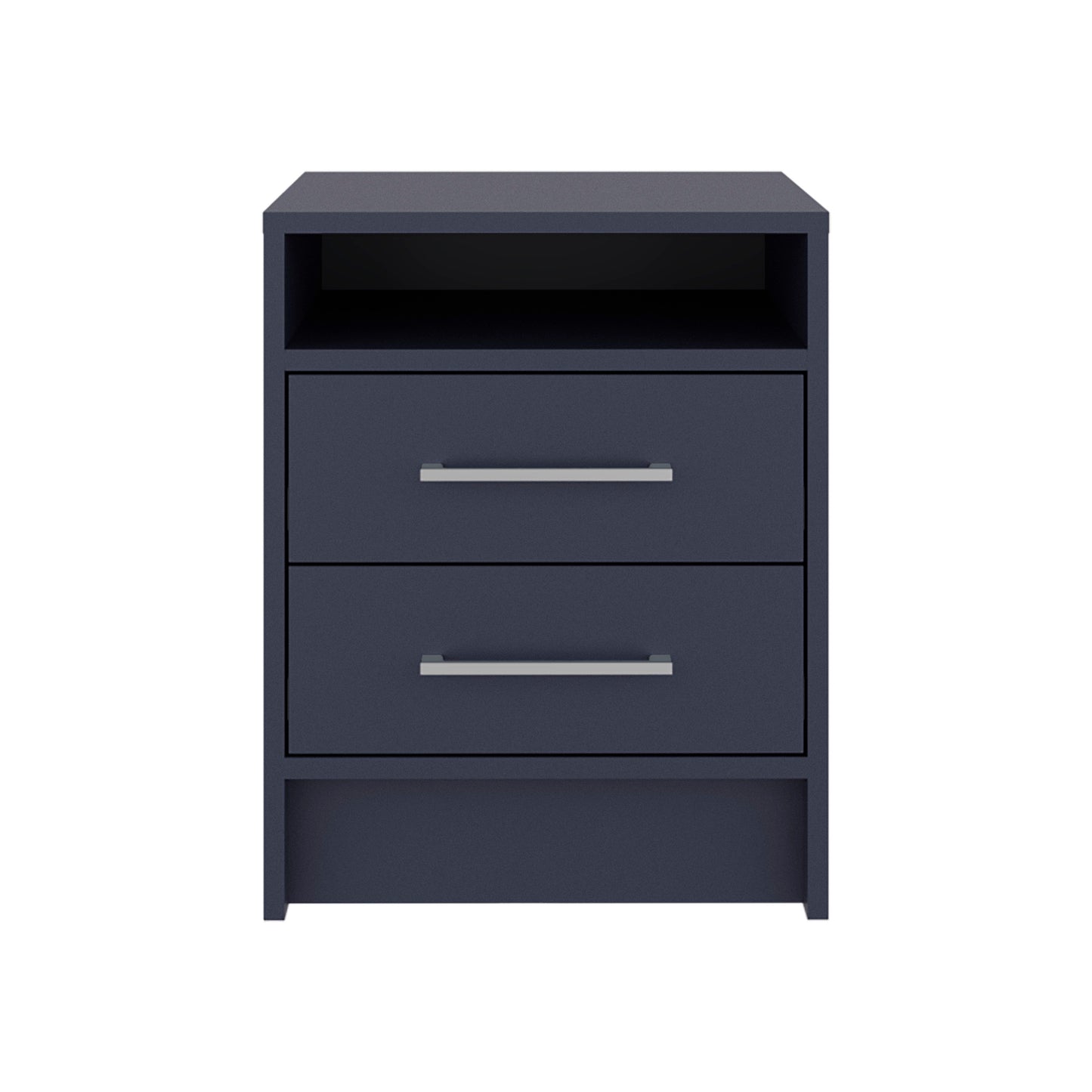 Eter Nightstand Minimalist Modern Style, Superior Top Shelf, One Open Storage Shelf And Two Drawers, Modern Bedside Storage