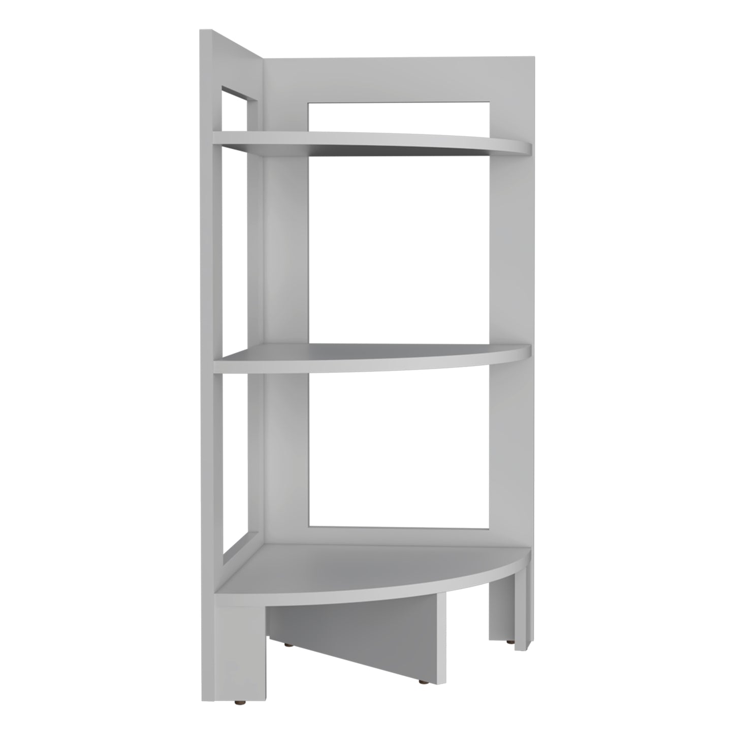 Riga Corner Design Side Table with Three Shelves, Functional Display Furniture for Living Room