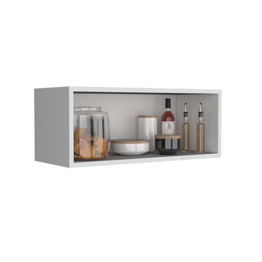 TUHOME Wally 30-Inch Wide Open Wall Cabinet, Cube Wall Shelf for Bedroom, Office, Living Room or Garage, Modern Mounted Storage Cabinet with 12-Inch Height, Deep Display Shelf for Decor and Everyday Organization