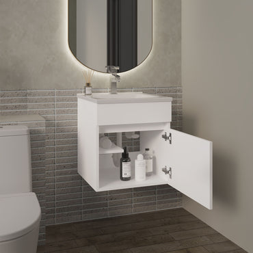 Floating Vanity Primavera 18" Wide, One Drawer with shelf