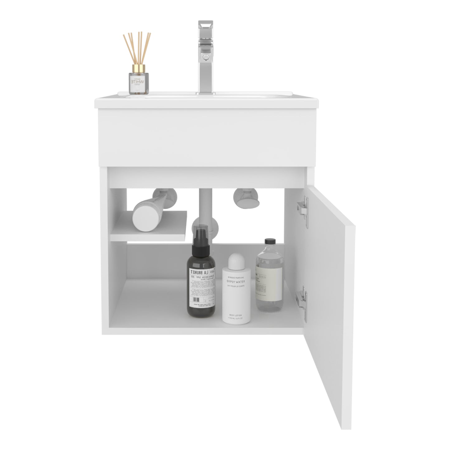 Floating Vanity Primavera 18" Wide, One Drawer with shelf
