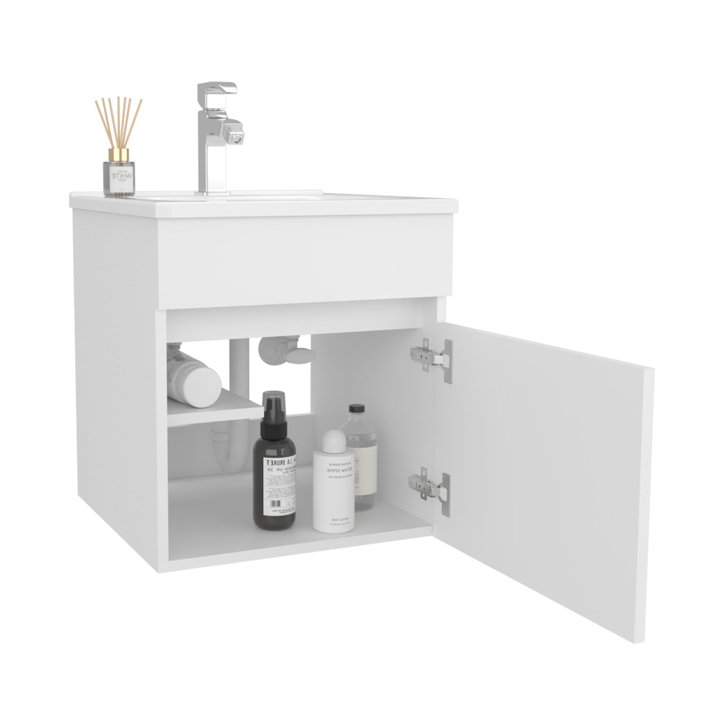 Floating Vanity Primavera 18" Wide, One Drawer with shelf