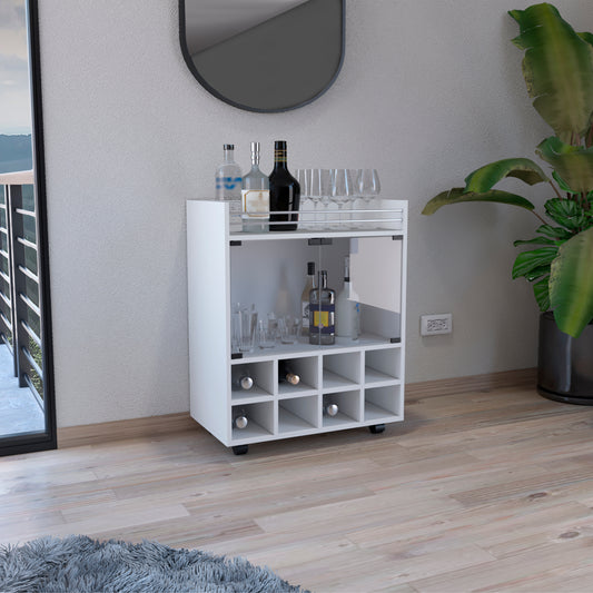 Bar Cart St Andrews with Cubby Shelving and Superior Glass Support