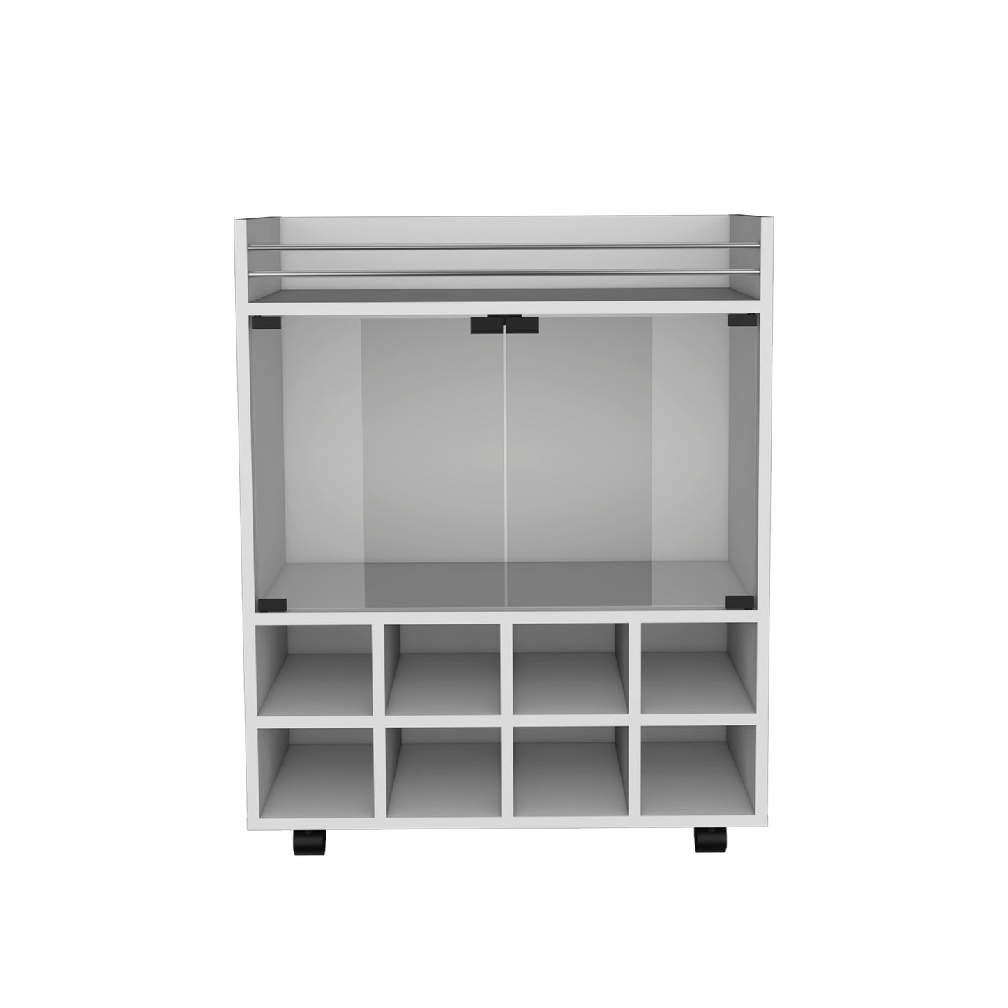 Bar Cart St Andrews with Cubby Shelving and Superior Glass Support