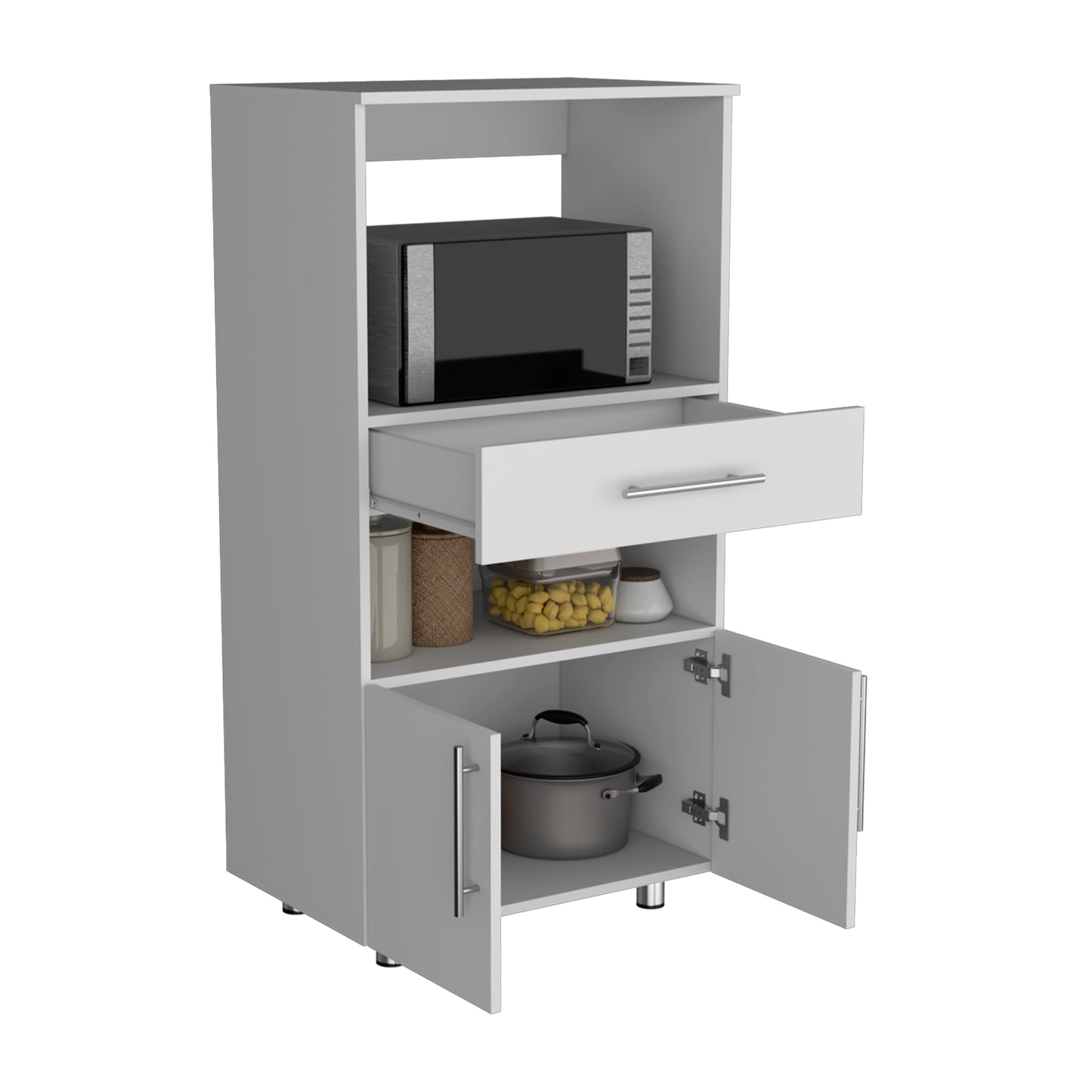 Worland Pantry Cabinet with Microwave Stand