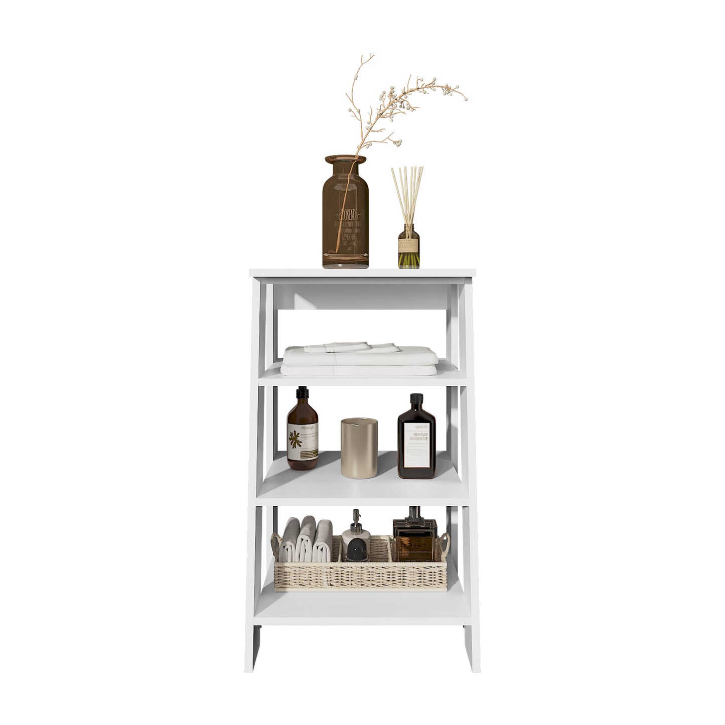 Bathbi Ladder Shelf Organizer for Bathroom, Side Table, Living room 30" High 4-Tier