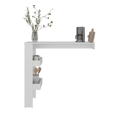 Aurora Kitchen Counter Table Table with Storage Shelf, Modern Design for Kitchen Side Dining Table, Breakfast Table, Bars or Dining Room