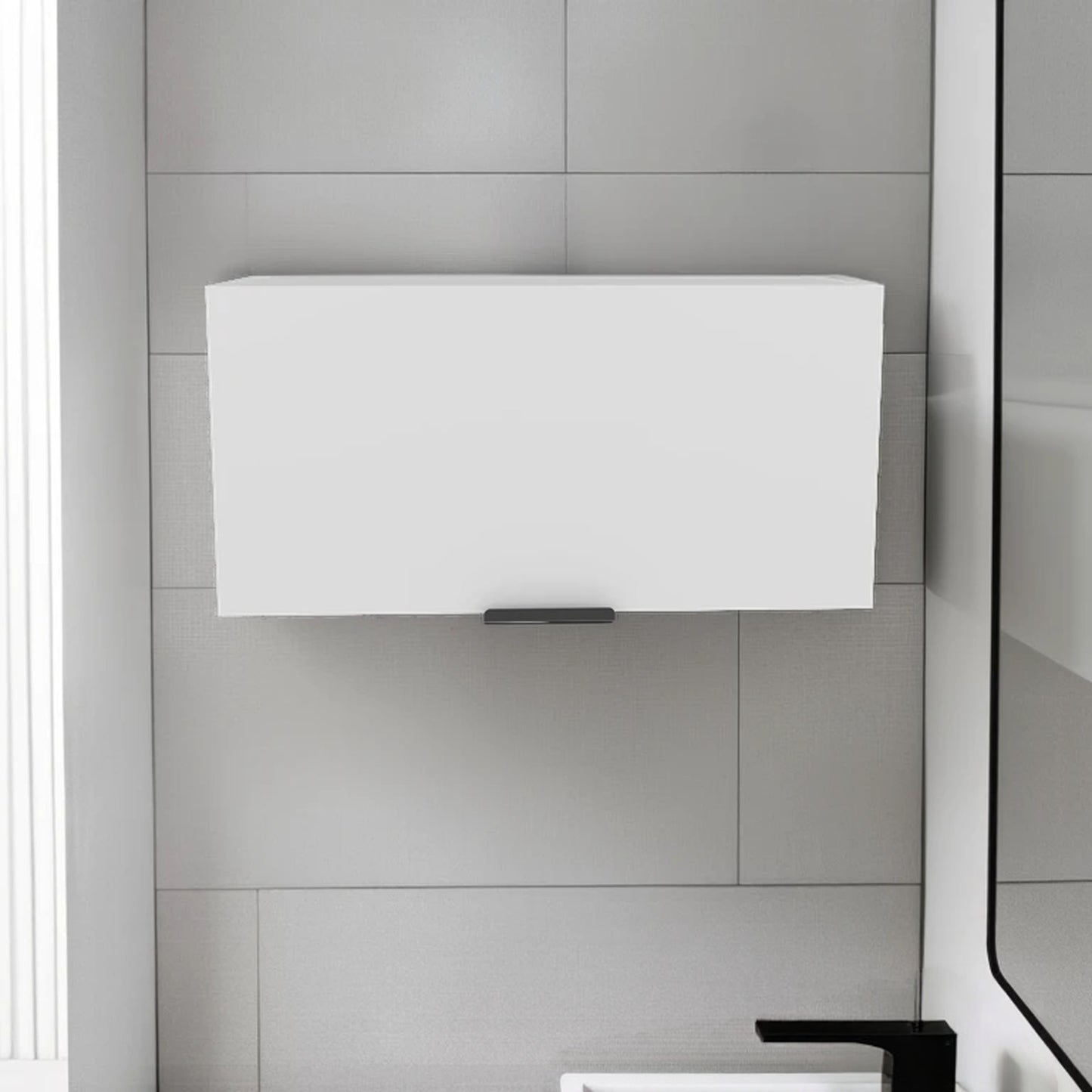 Elsah Pull-Up Door Wall Cabinet, Compact Kitchen, Garage or Bathroom Storage Unit