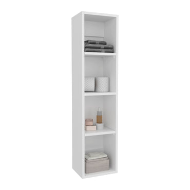40" High Wall Cabinet, Vertical Wall-Mounted Storage Tower with 4 Spacious Shelves, Slim Bathroom Organizer for Toiletries & Towels, Space-Saving Modern Cabinet, Easy Assembly