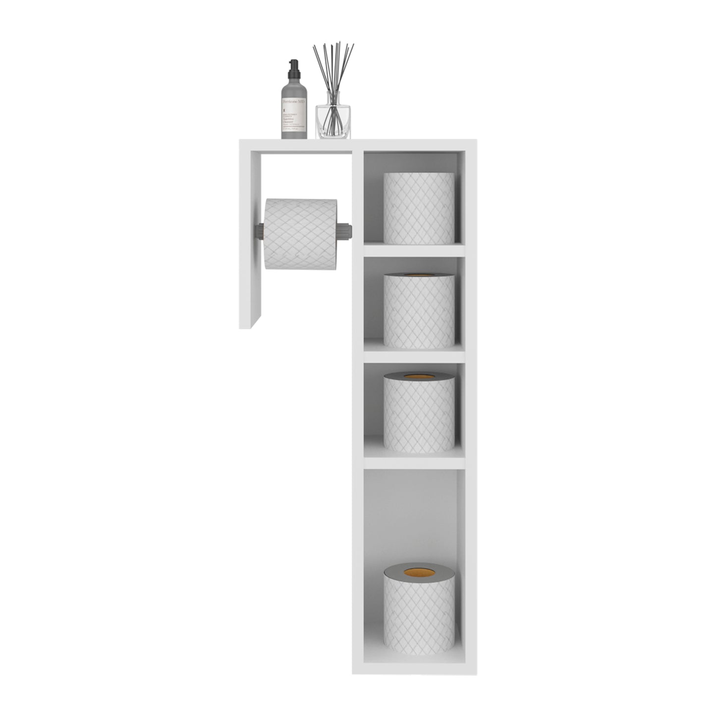 Lodi Freestanding Toilet Paper Cabinet With Slim Vertical Design And Storage Compartment