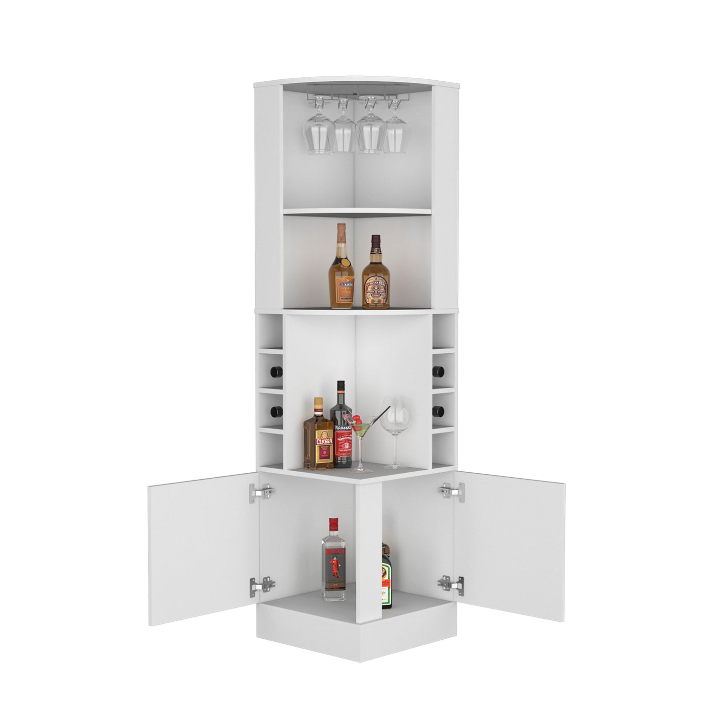 Being Kava Bar Cabinet, Wine Rack with Glass Shelving