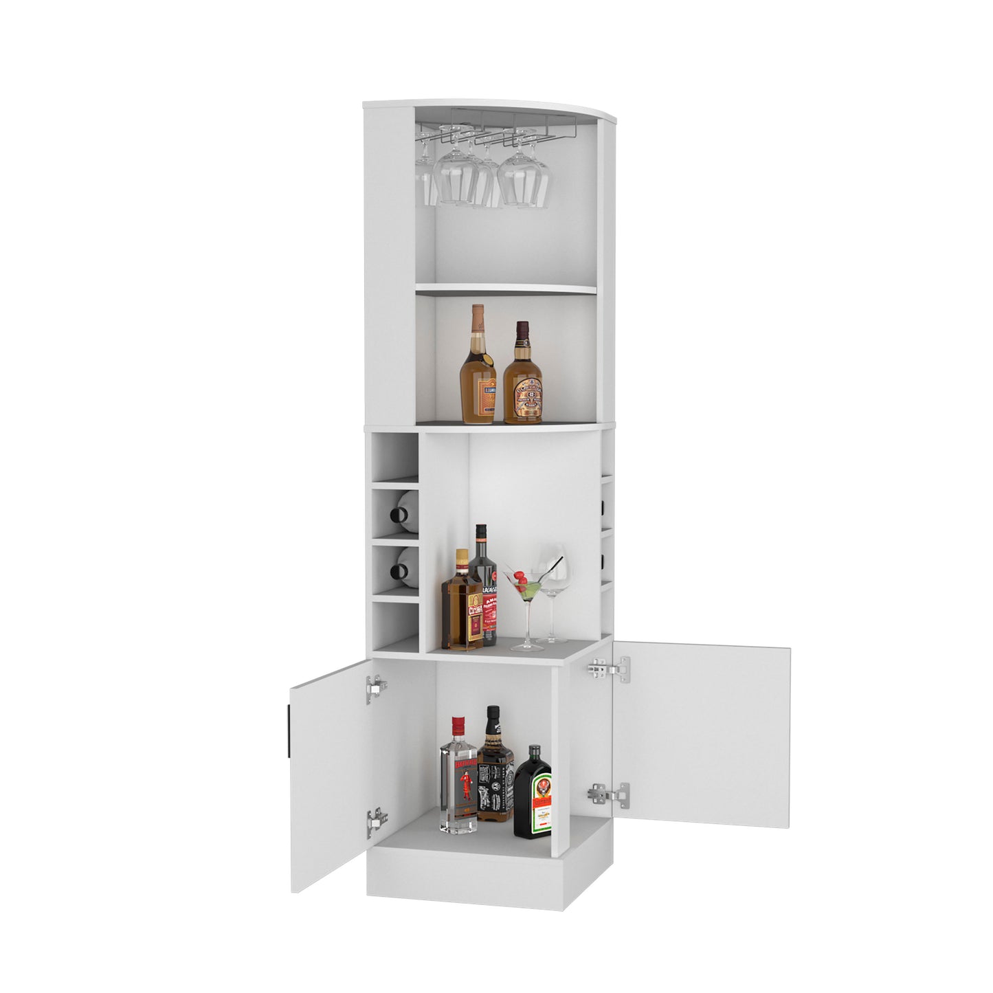 Being Kava Bar Cabinet, Wine Rack with Glass Shelving