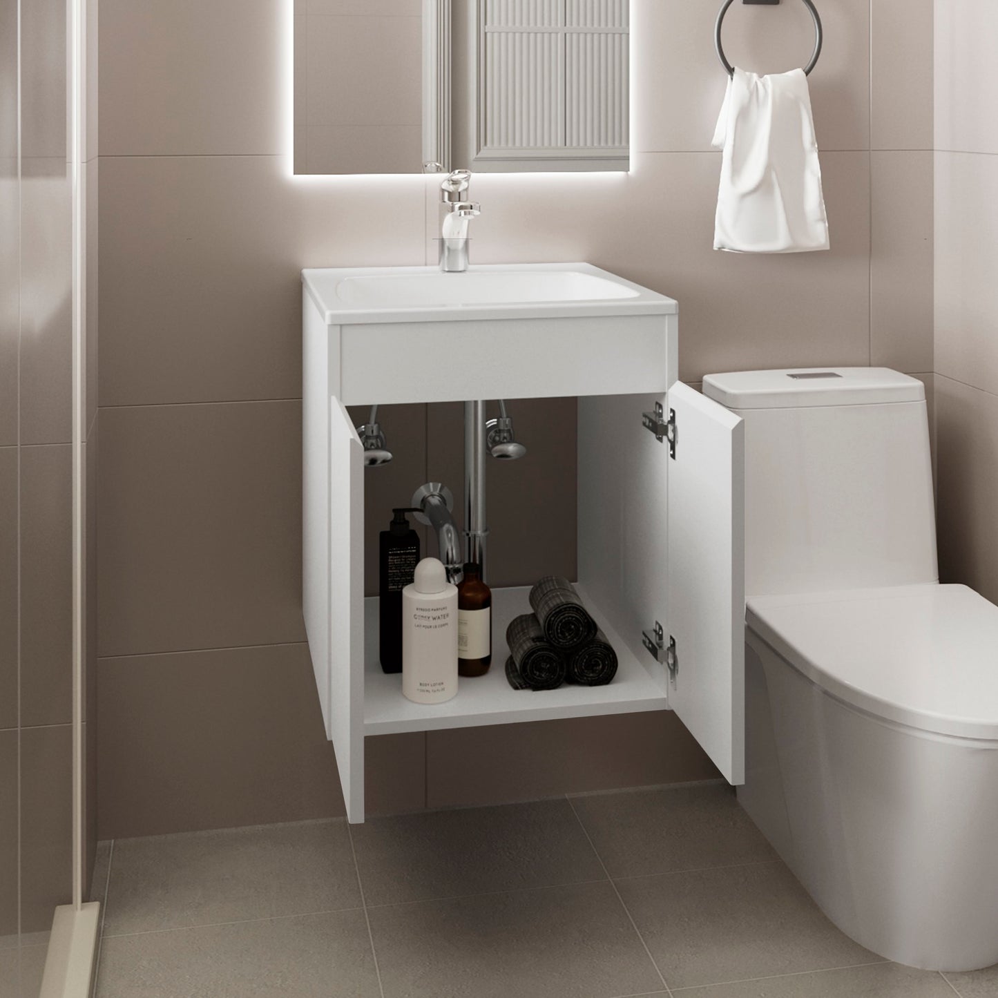 Bathroom Vanity 45 Meka, One Open Shelf
