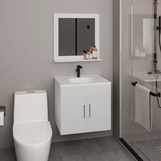 Blake Bathroom Mirror Cabinet, Wall-Mounted Storage With Two Interior Shelves