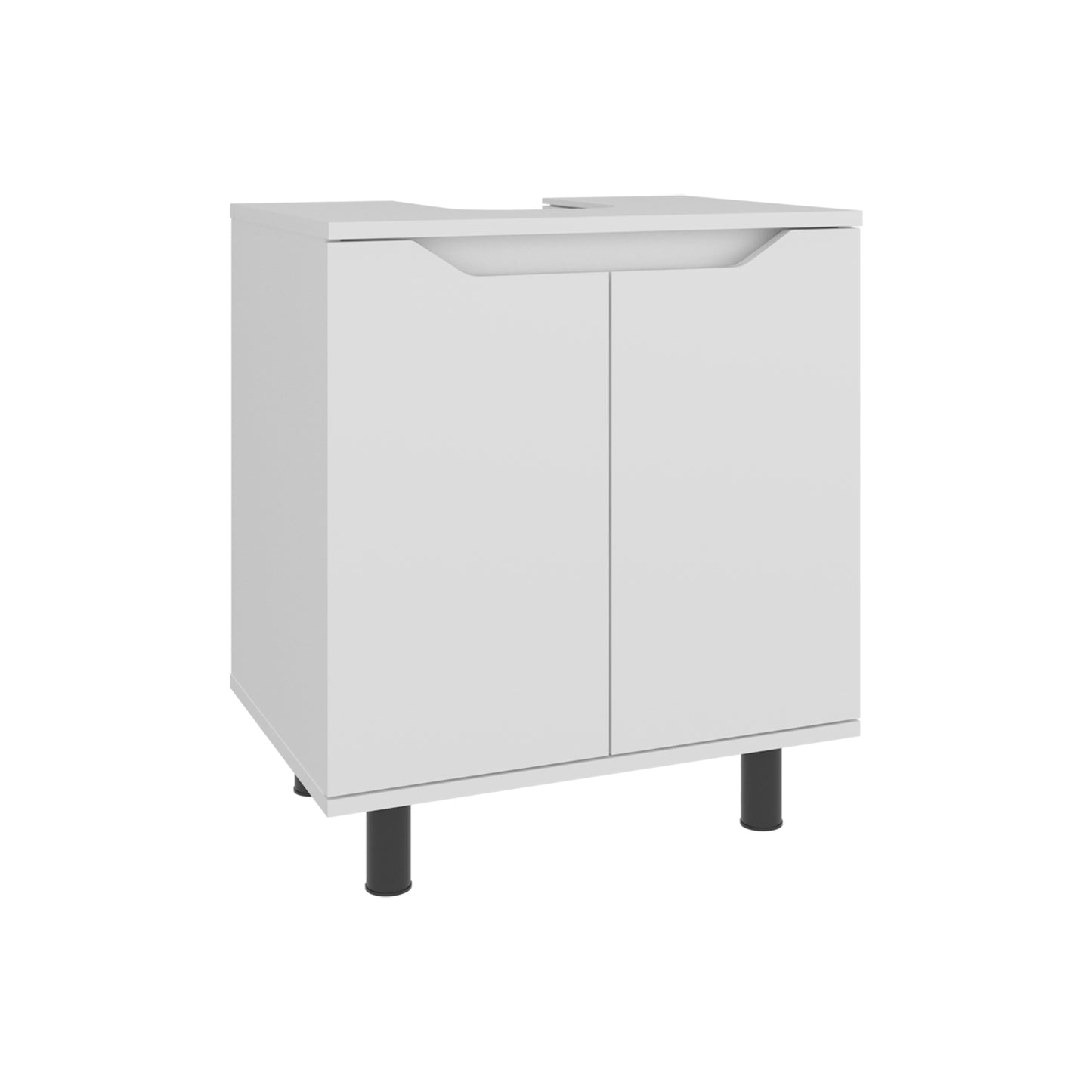 Marlo Under Sink Cabinet with Two Doors and Interior Storage Shelves, Cut-Out Back, 22” Wide Freestanding, Modern Bathroom Storage