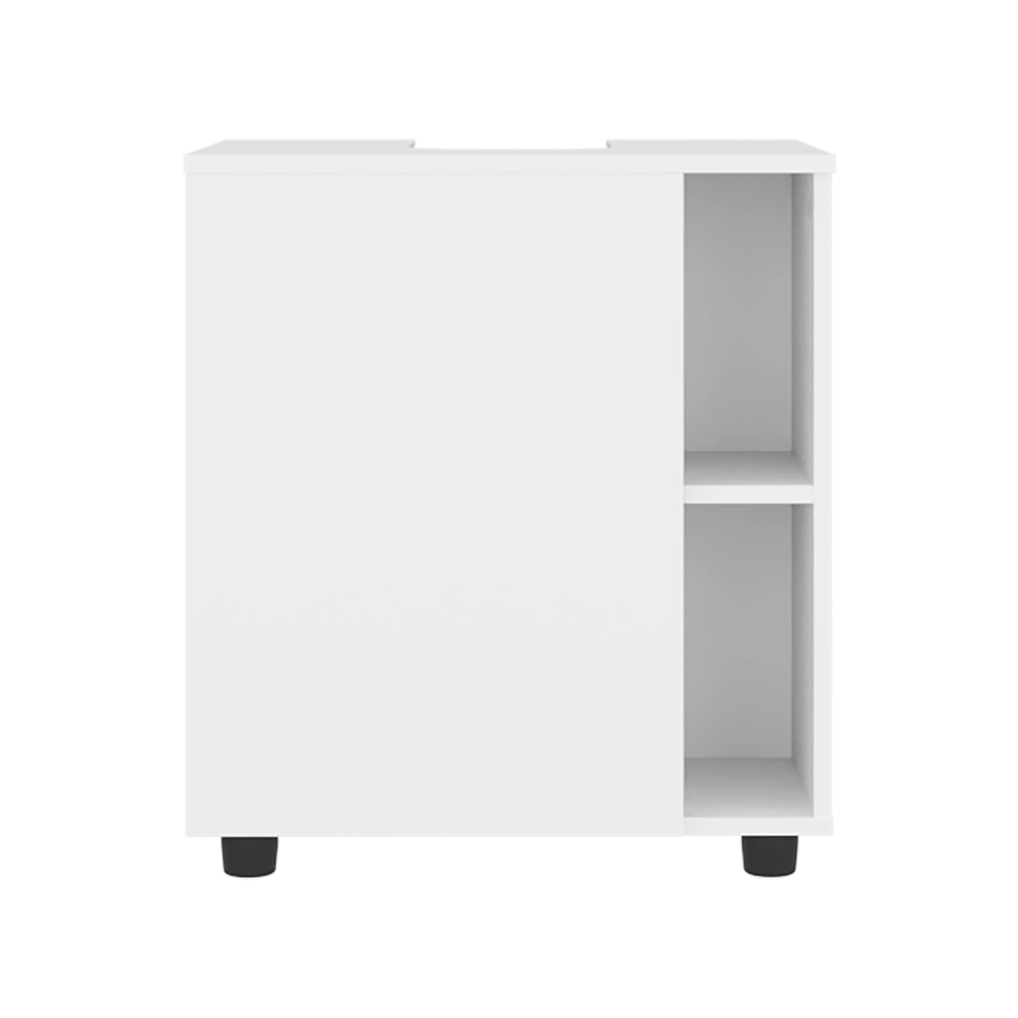 Pascuale Two Side Shelves Under Sink Cabinet with One Doors, Cut-Out Back, Compact 22” Freestanging Bathroom Storage
