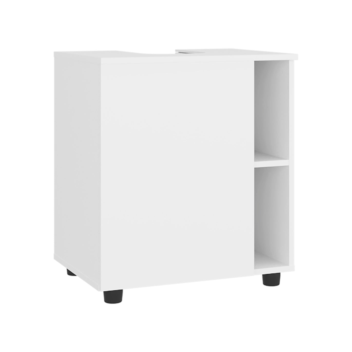 Pascuale Two Side Shelves Under Sink Cabinet with One Doors, Cut-Out Back, Compact 22” Freestanging Bathroom Storage
