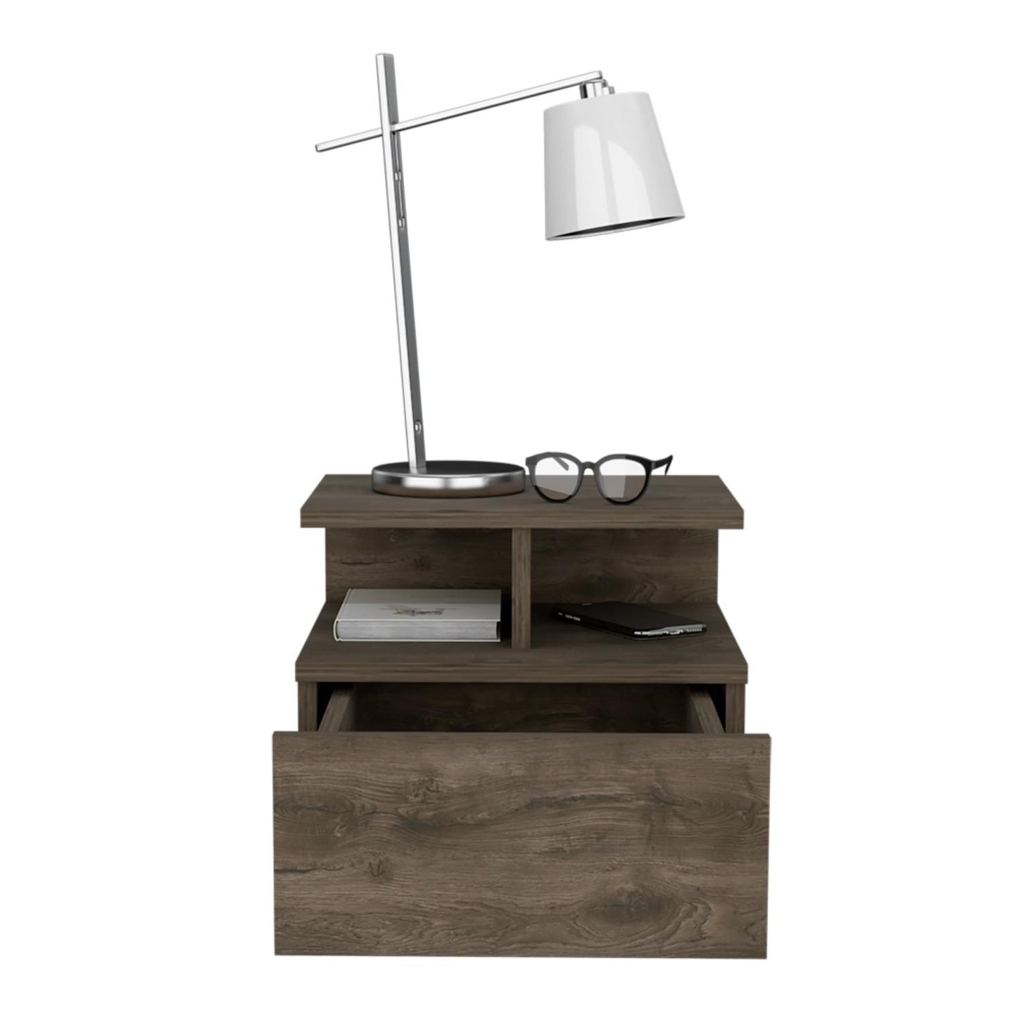 Adele Floating Nightstand, With One Drawer And Two Small Below Shelves For Storage or Decor