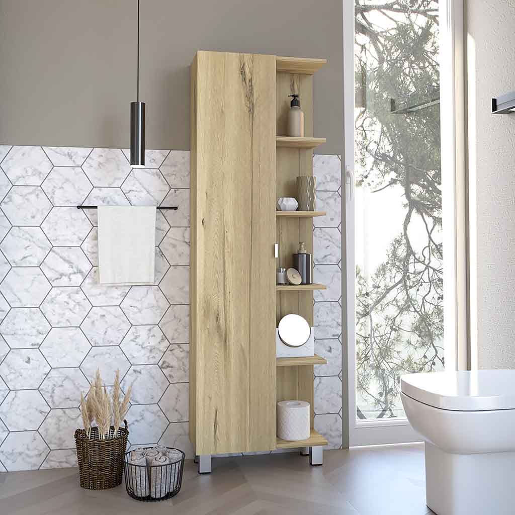 Fiore Linen Cabinet, with five shallow shelves