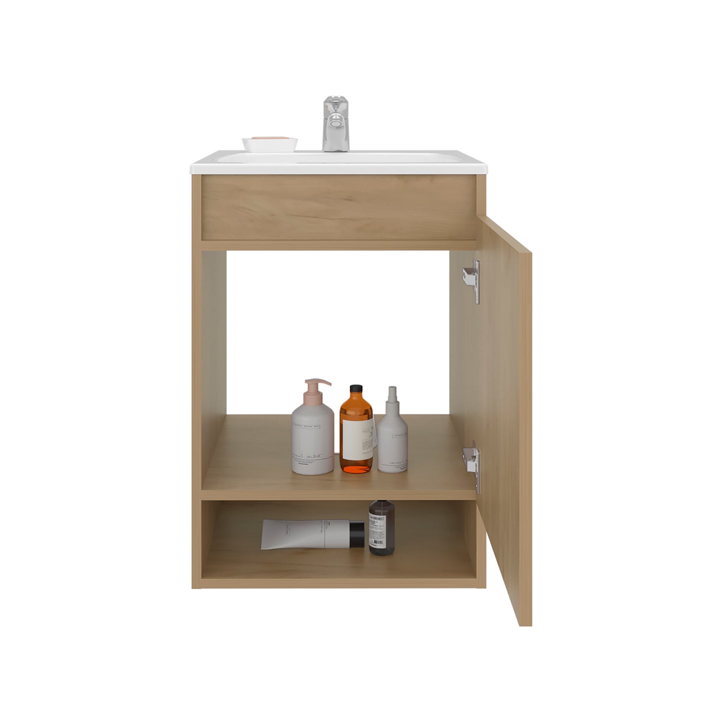 Nissi Floating, Wall-Mounted Vanity Bathroom Vanity With One Door Cabinet And Resin Sink Compact