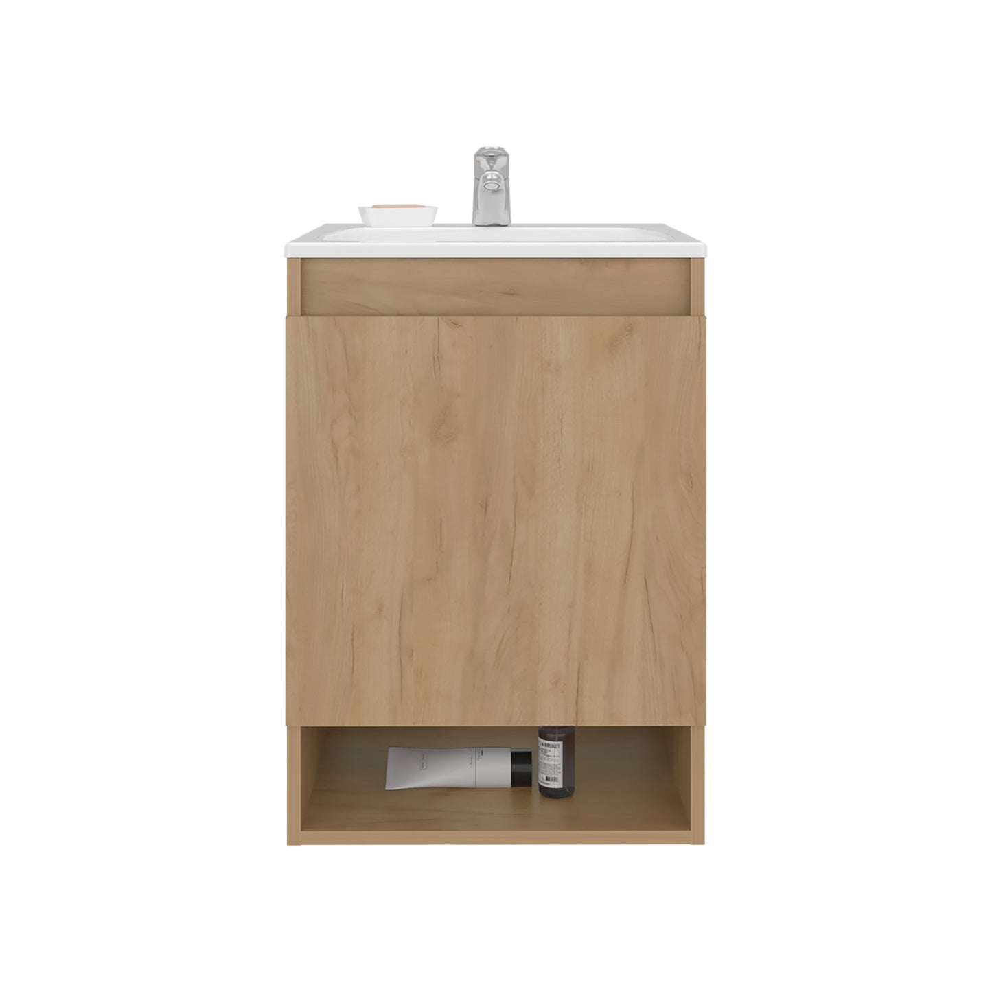 Nissi Floating, Wall-Mounted Vanity Bathroom Vanity With One Door Cabinet And Resin Sink Compact