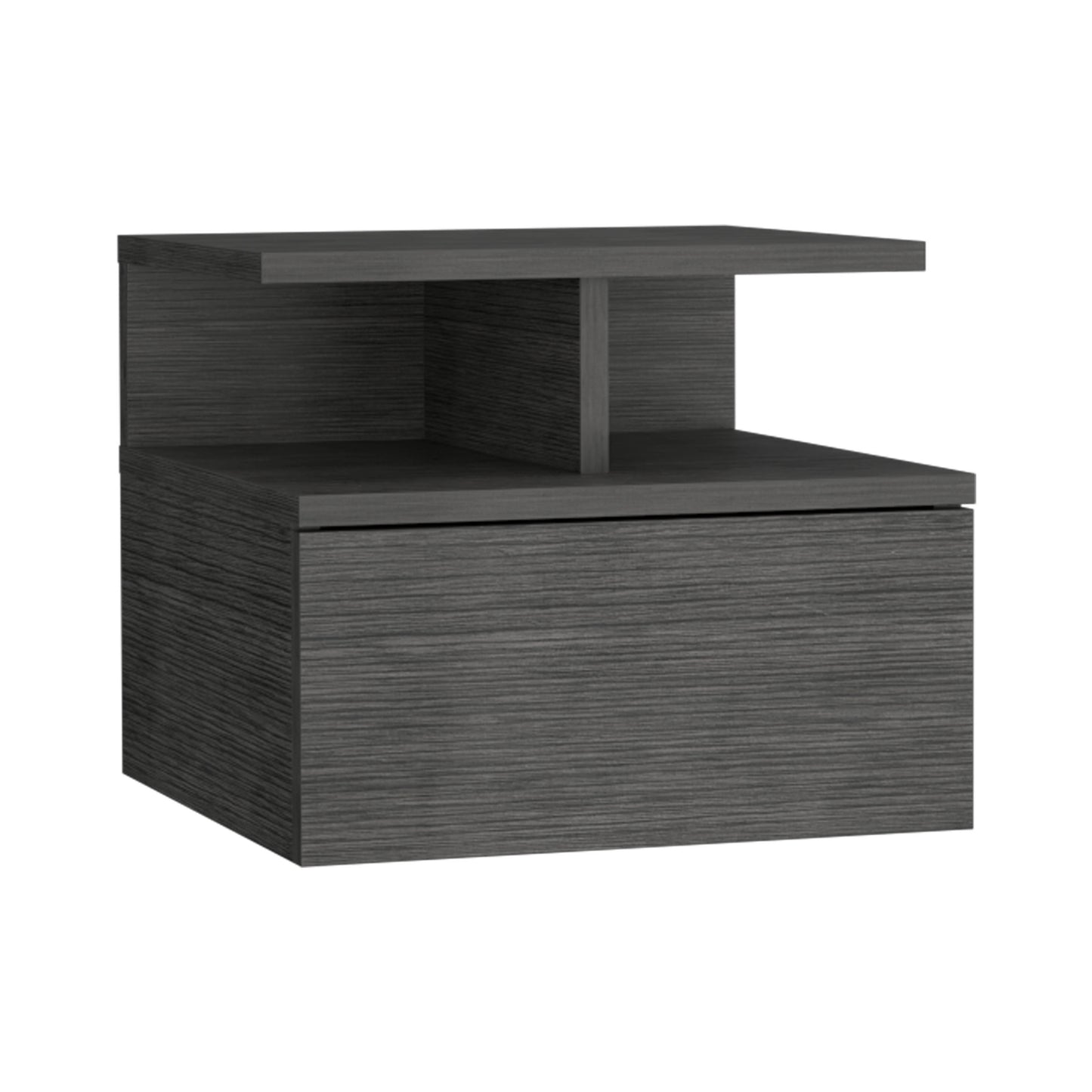 Adele Floating Nightstand, With One Drawer And Two Small Below Shelves For Storage or Decor