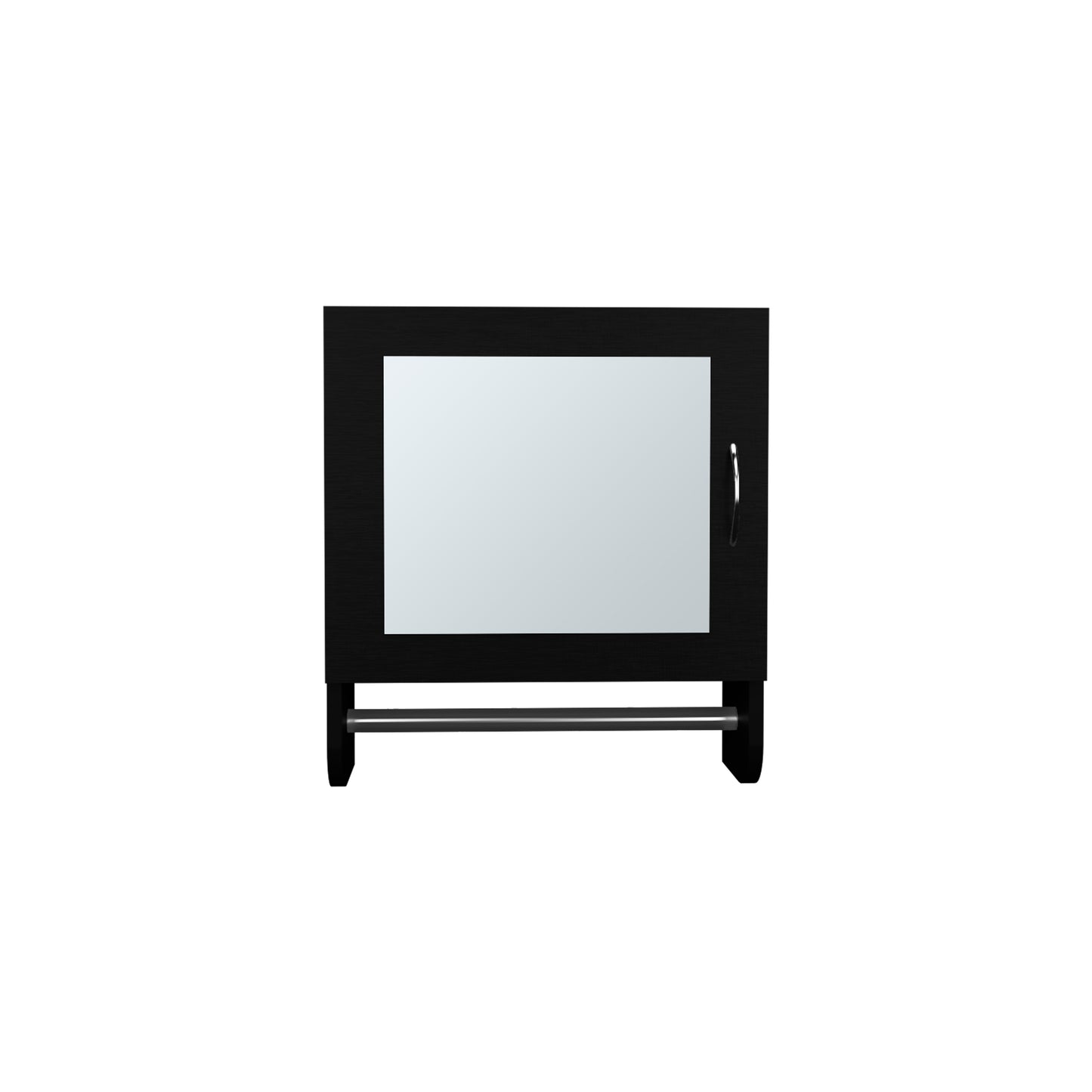 Botiq Mirror Medicine Cabinet with Towel Rack White, One door with Two interior Shelves for Bathroom, Kitchen 19.7" H x 17.7" W