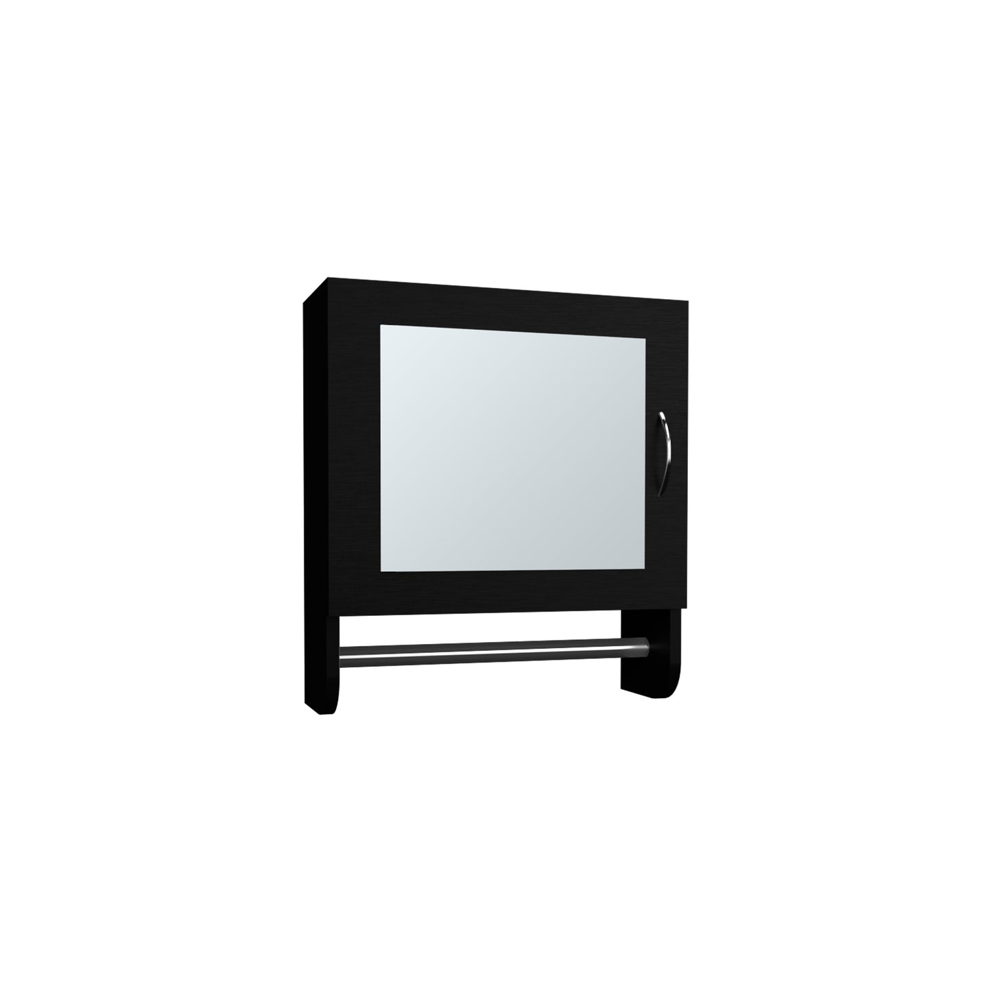 Botiq Mirror Medicine Cabinet with Towel Rack White, One door with Two interior Shelves for Bathroom, Kitchen 19.7" H x 17.7" W
