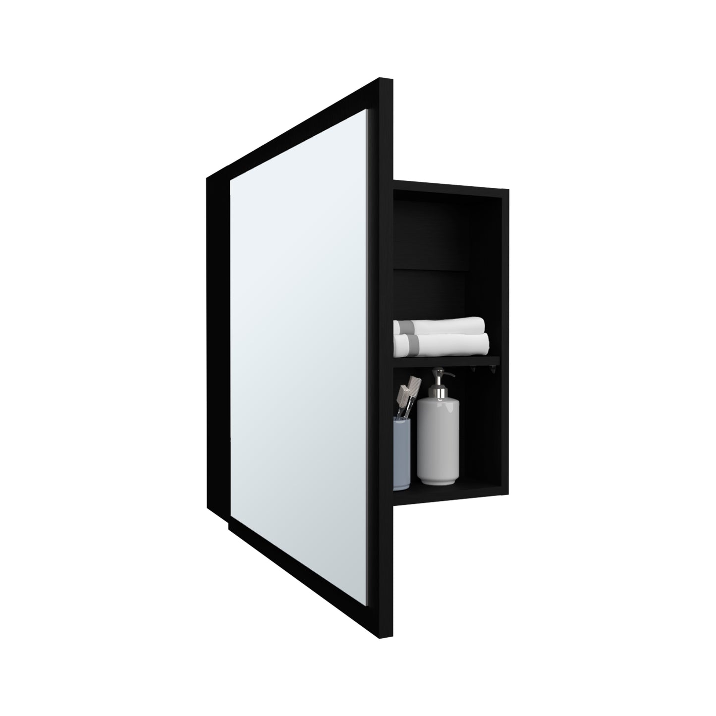 Duma 21.1" H x 19.7" W Mirror Medicine Cabinet, One door with Four interior Shelves for Bathroom, Kitchen