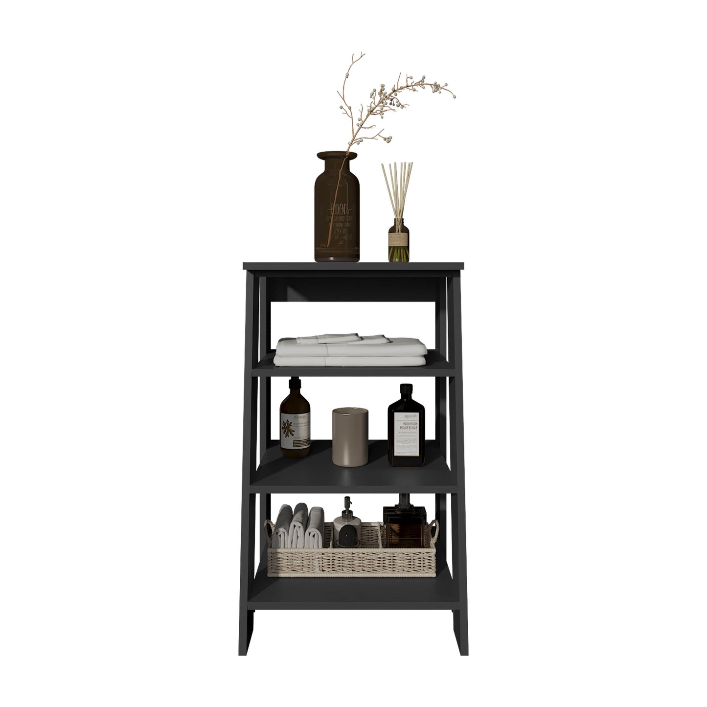 Bathbi Ladder Shelf Organizer for Bathroom, Side Table, Living room 30" High 4-Tier