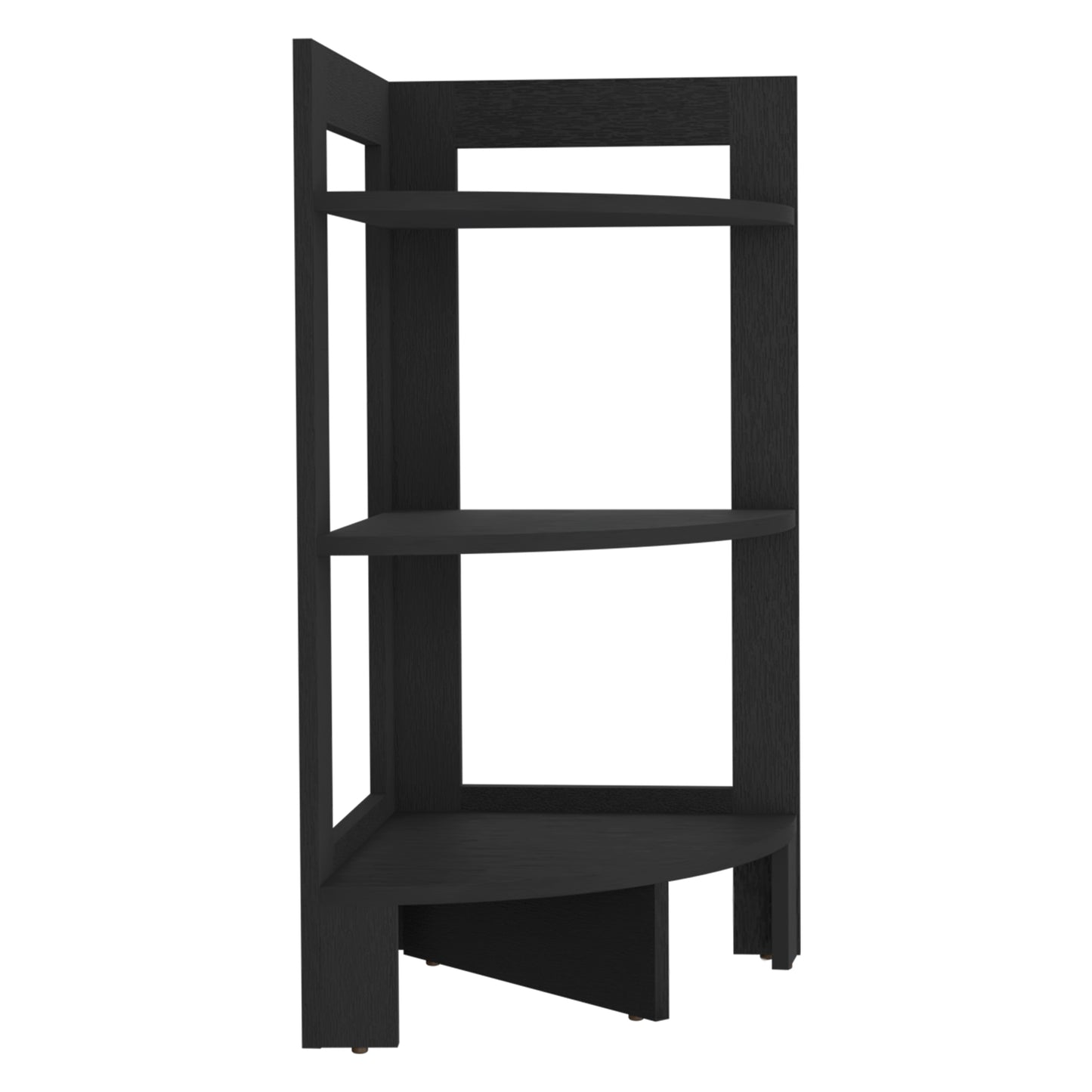 Riga Corner Design Side Table with Three Shelves, Functional Display Furniture for Living Room