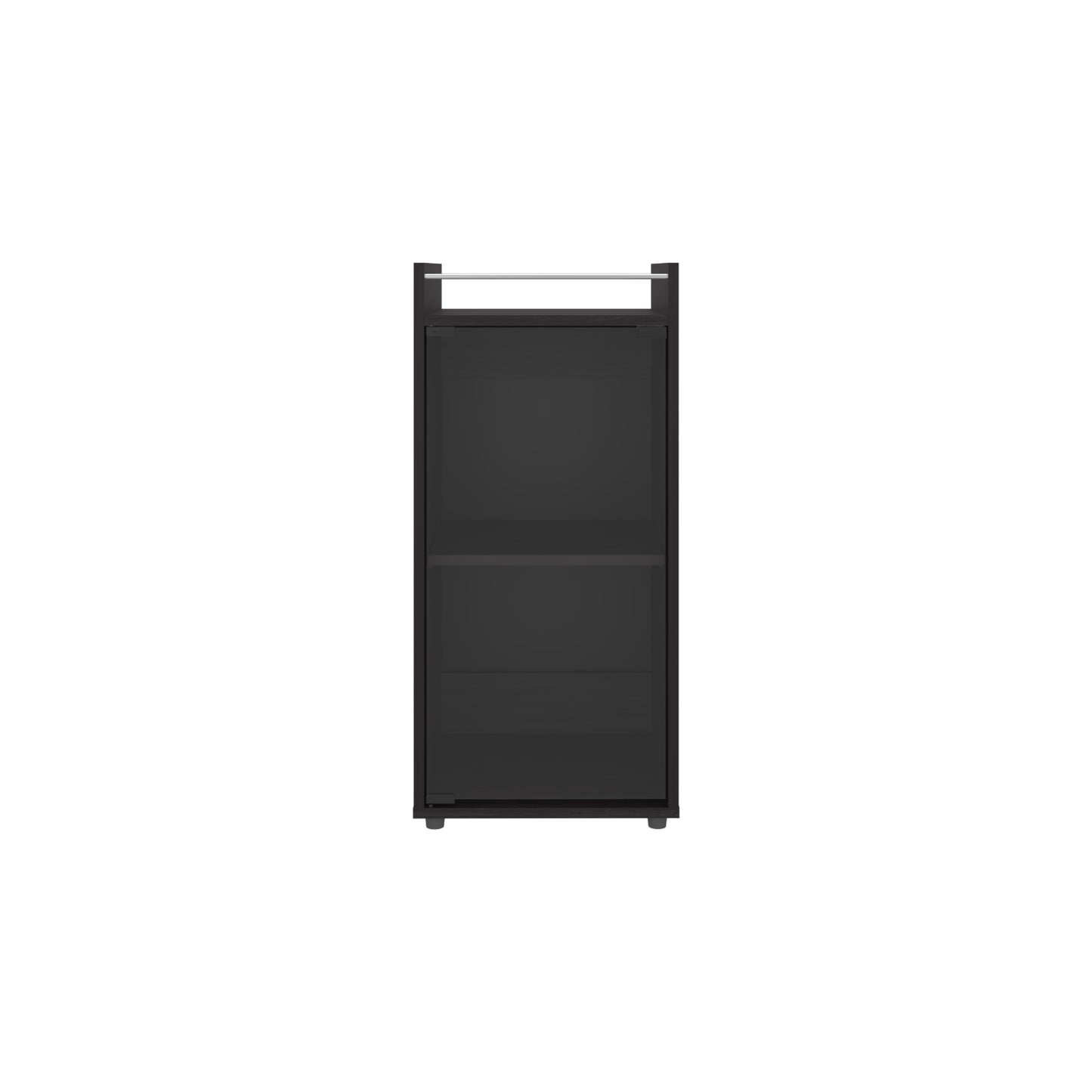 Theba Minibar Cabinet Two Doors, Open Shelf And Compact Design, Modern Bar Storage