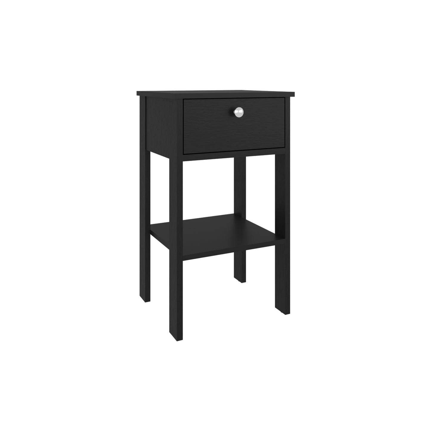 Newcastle Nightstand With One Drawer And Open Shelf, Modern Bedside Table