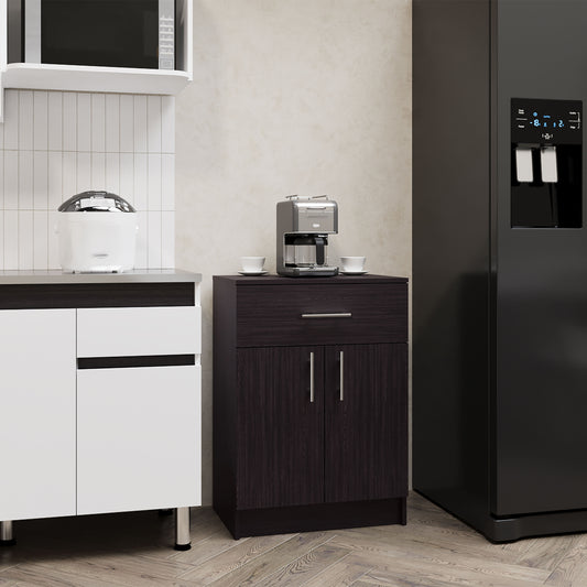 TUHOME Mayorca Multistorage Pantry Cabinet with One Drawer, Two Interior Shelves and Spacious Top Surface, Compact Kitchen Storage Organizer for Small Appliances, Supplies and Everyday Cooking Essentials