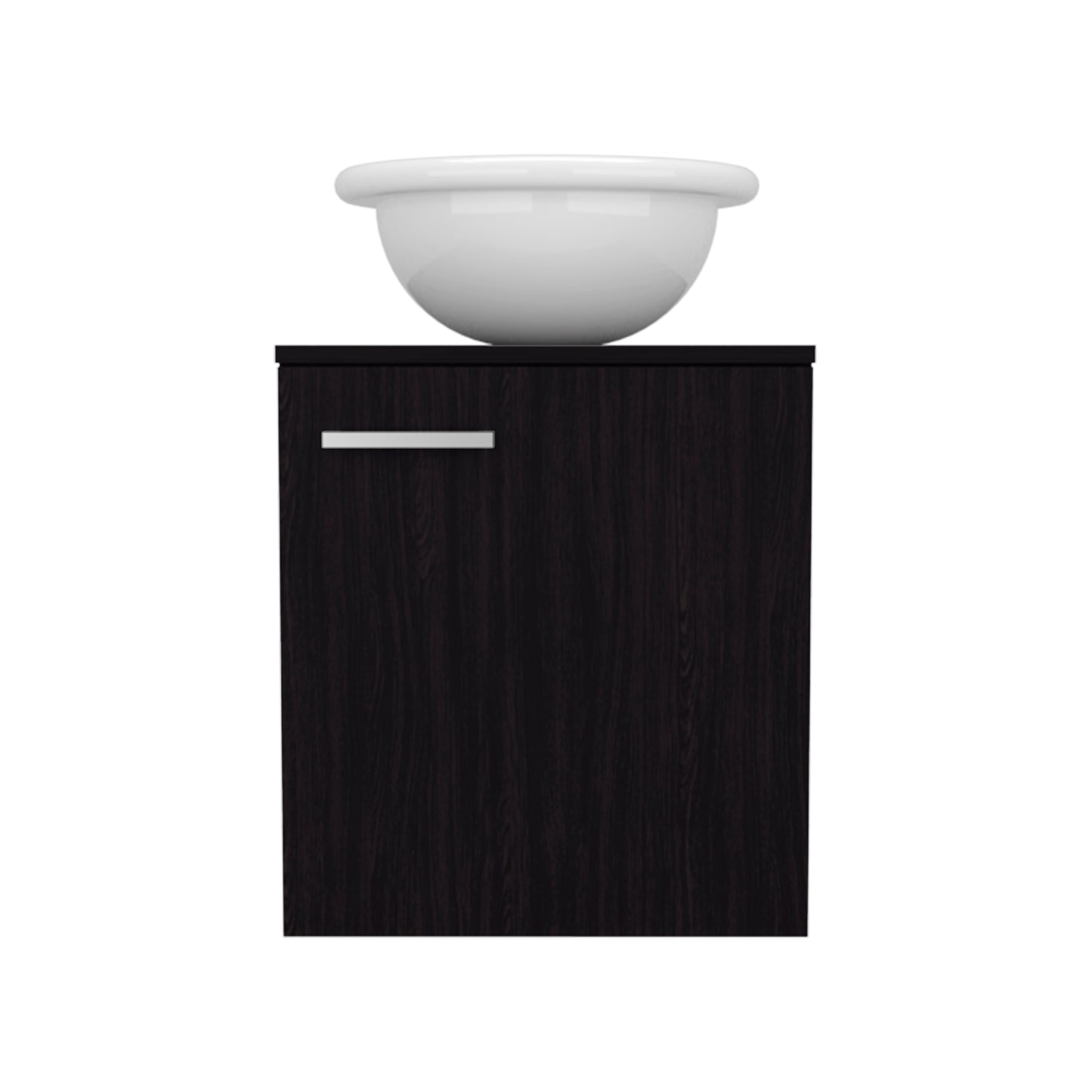 Clyde Floating, Wide One-Door Cabinet Vanity, With Wessel Sink And One Shelf, Bathroom Storage