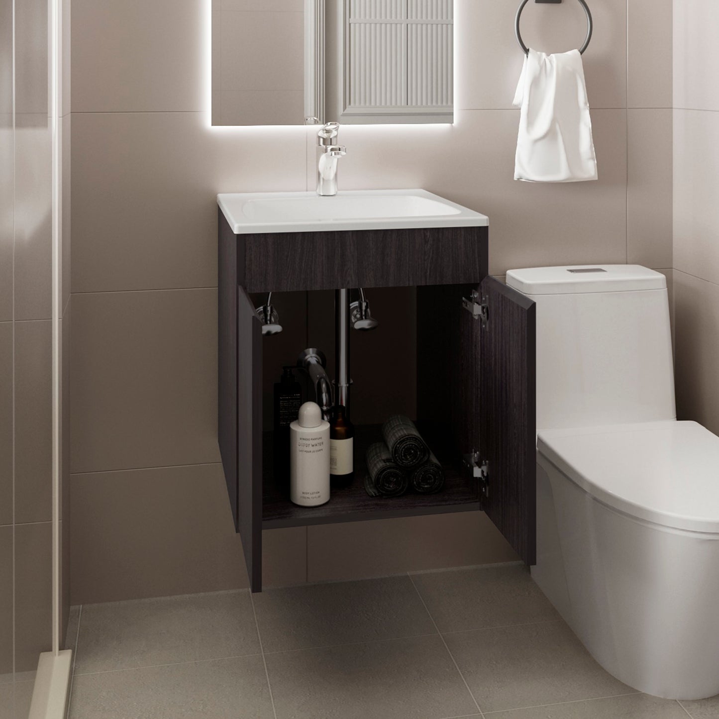 Bathroom Vanity 45 Meka, One Open Shelf