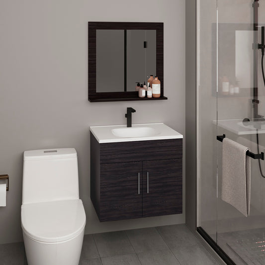 Blake Bathroom Mirror Cabinet, Wall-Mounted Storage With Two Interior Shelves