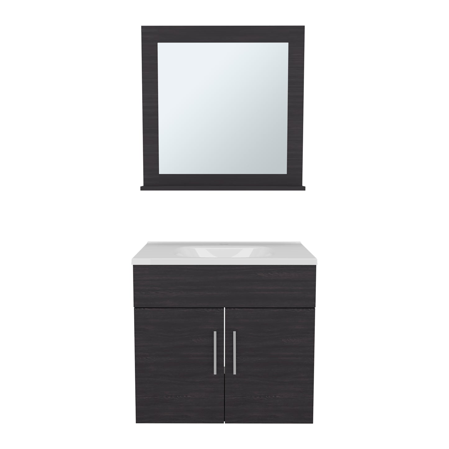 Blake Bathroom Mirror Cabinet, Wall-Mounted Storage With Two Interior Shelves