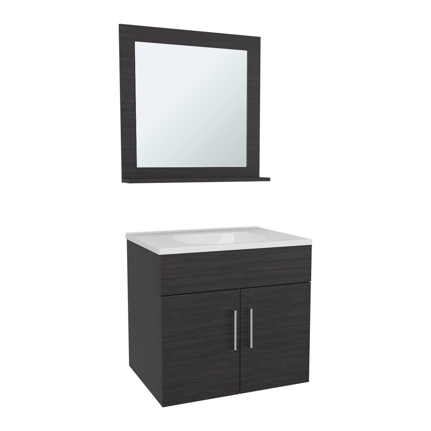Blake Bathroom Mirror Cabinet, Wall-Mounted Storage With Two Interior Shelves