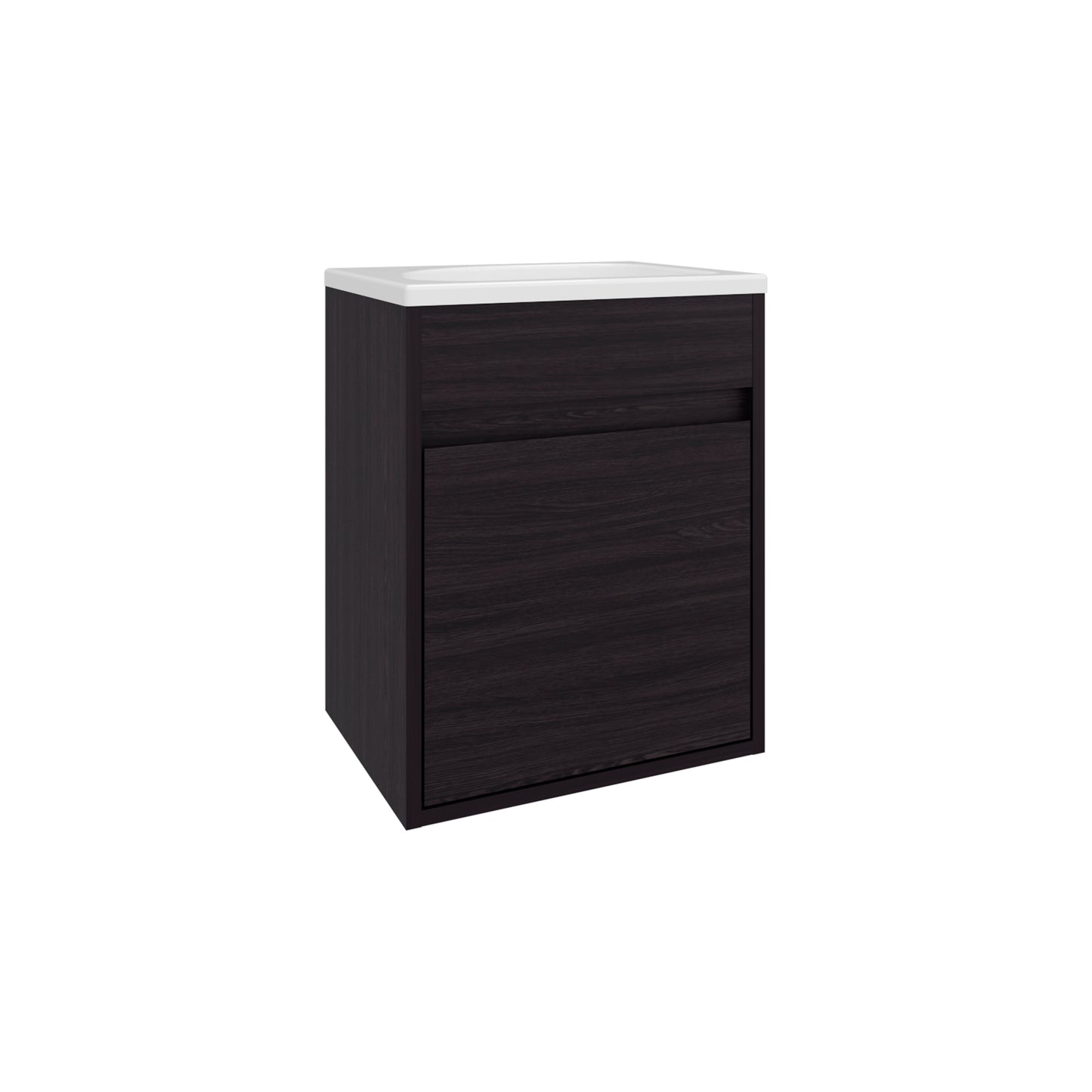 Furman Bathroom Vanity With Single Door And Open Shelf, Compact Freestanding Sink Base Cabinet