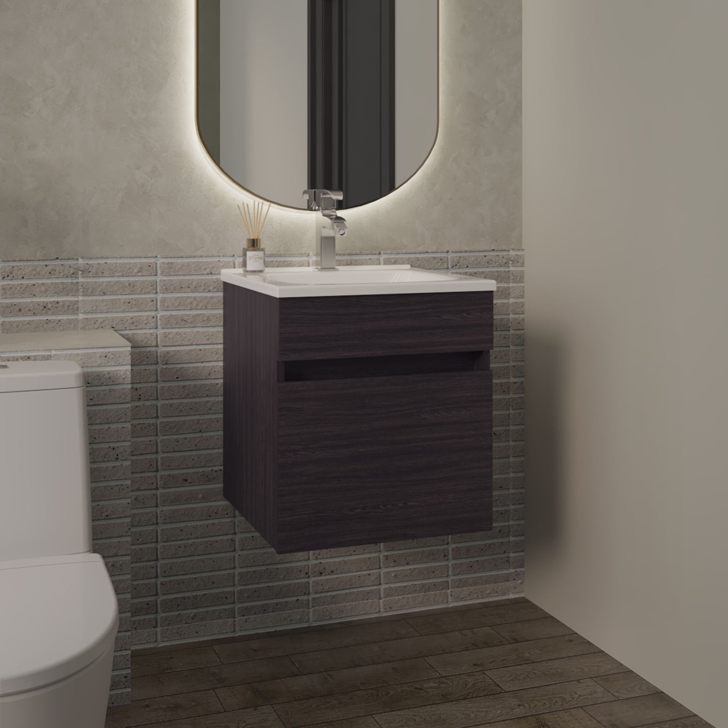 Floating Vanity Primavera 18" Wide, One Drawer with shelf