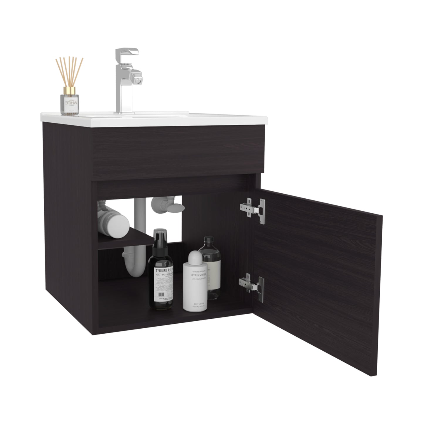 Floating Vanity Primavera 18" Wide, One Drawer with shelf