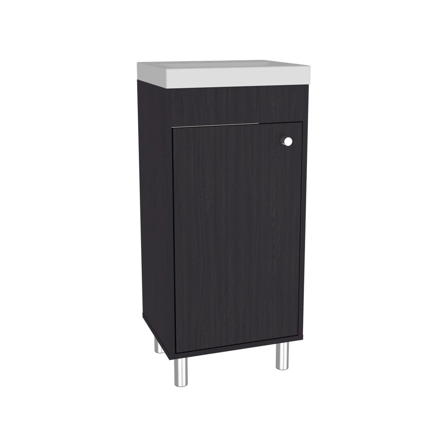 Rivera Freestanding Bathroom Vanity With One Door, Two Shelves, Sink Base Cabinet