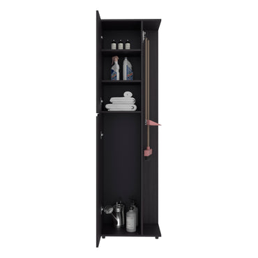 Austin Tall Freestanding Kitchen Pantry and Cabinet with Open Space for Microwaves or Coffee Station, One Superior Cabinet, One Low Storage Cabinet and Open Shelf