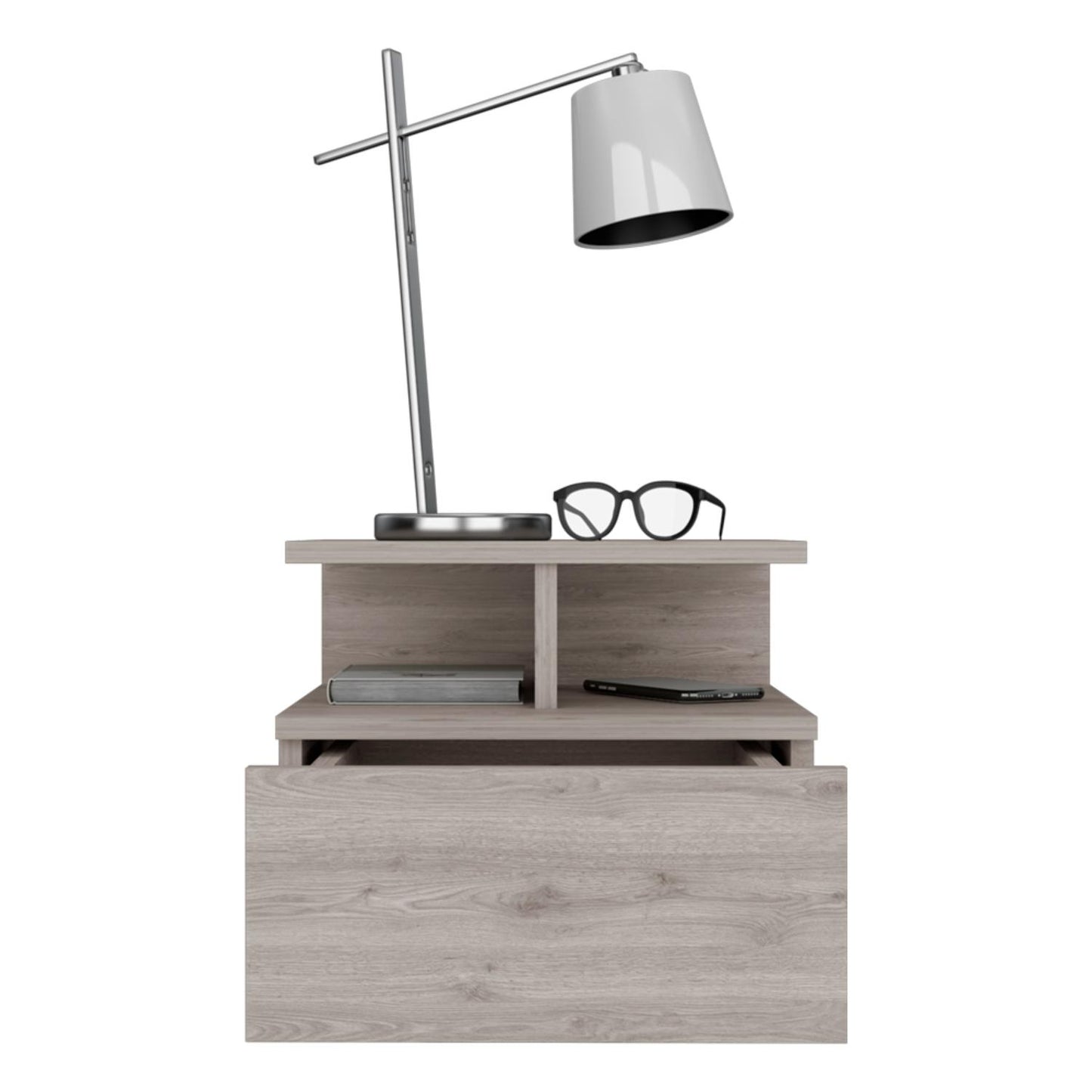 Adele Floating Nightstand, With One Drawer And Two Small Below Shelves For Storage or Decor