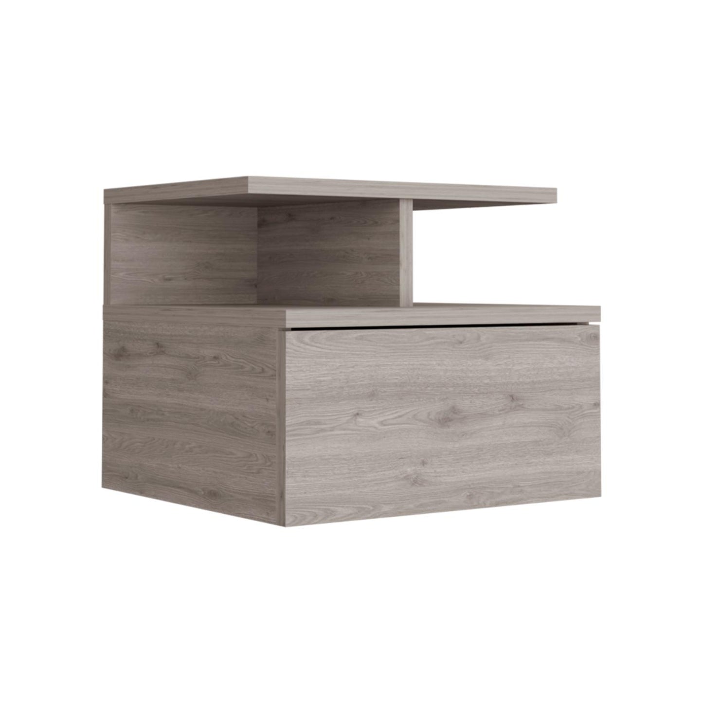 Adele Floating Nightstand, With One Drawer And Two Small Below Shelves For Storage or Decor