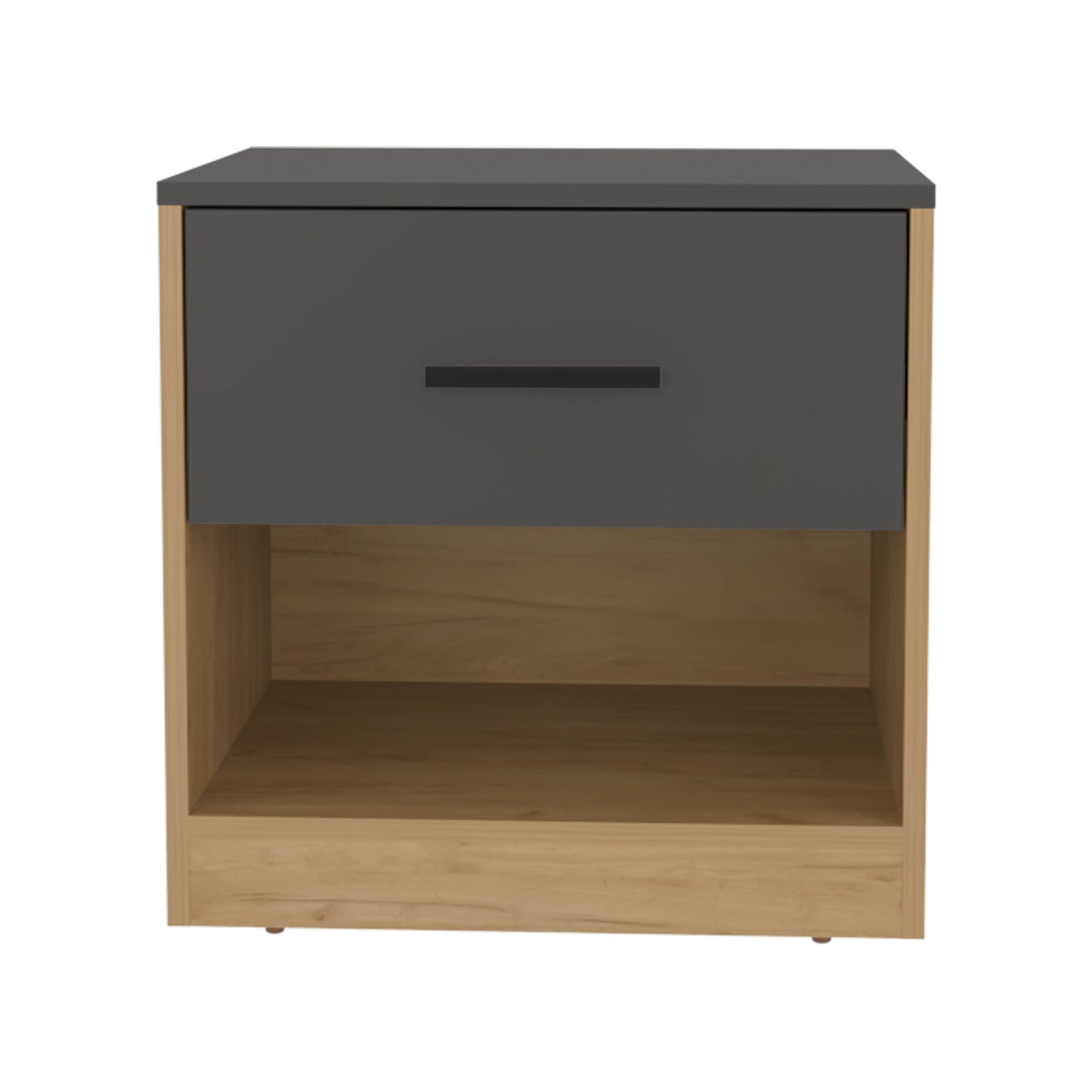 Alder 19.7" High One Drawer Nightstand Side Table End Table With Open Shelf For Bedroom, Home Office, Living Room