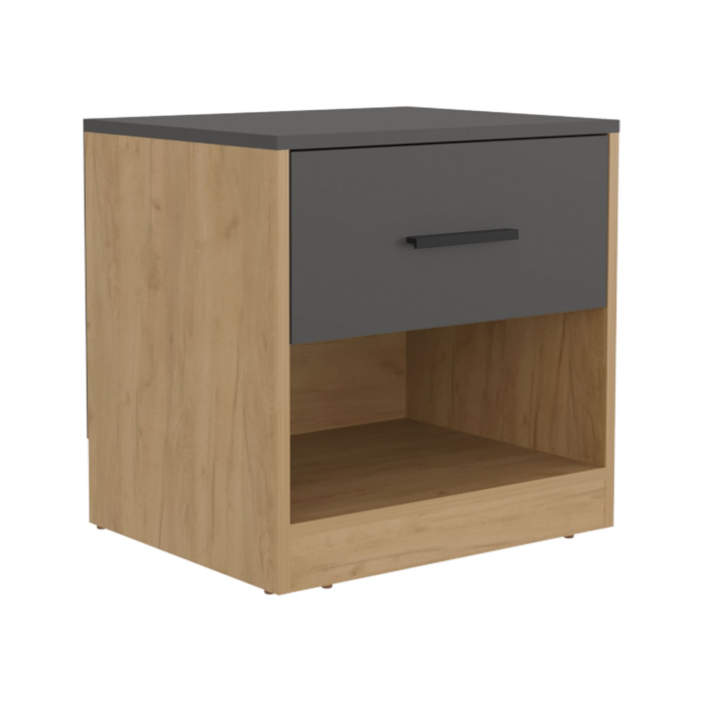 Alder 19.7" High One Drawer Nightstand Side Table End Table With Open Shelf For Bedroom, Home Office, Living Room