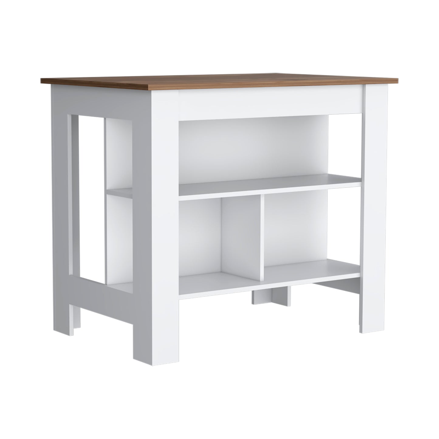 Cortes Kitchen Island with Spacious Cabinet, Open Shelves Display, Towel Rack, and Large Countertop