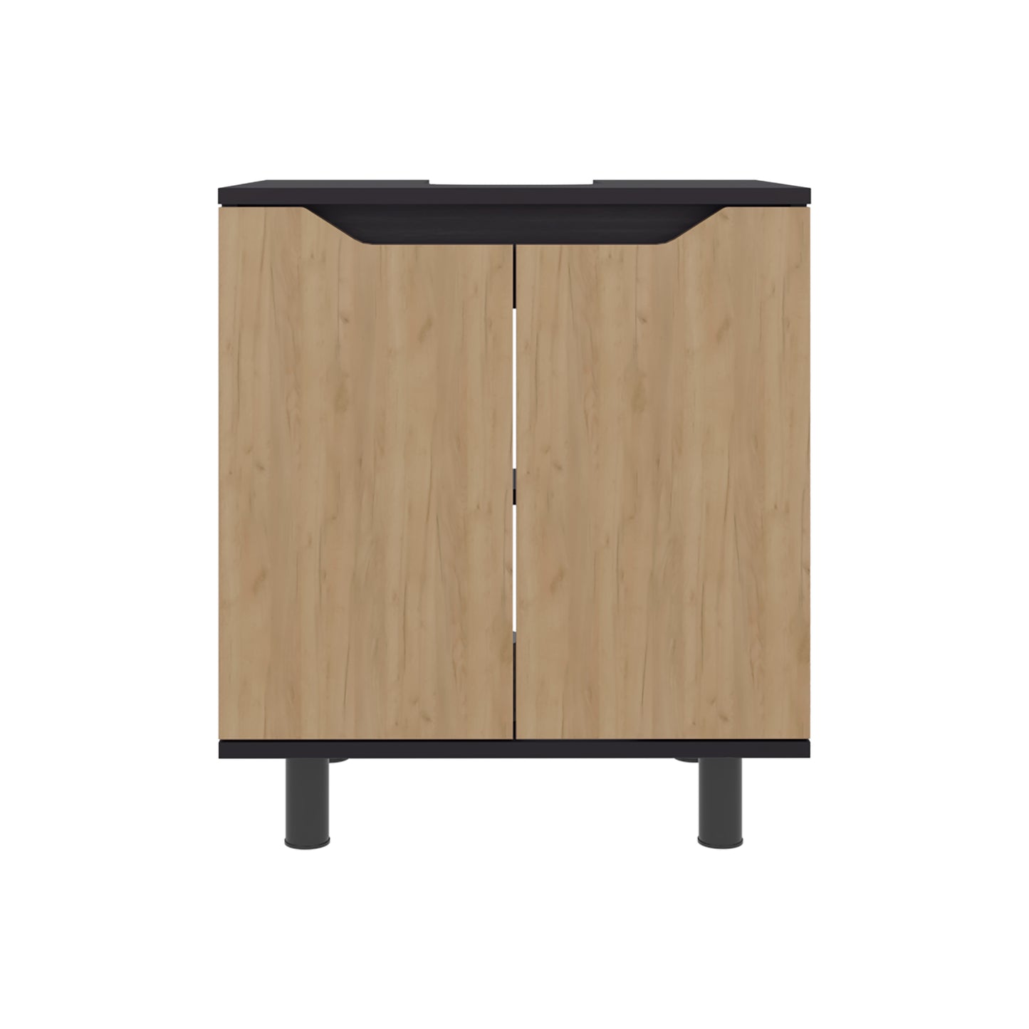 Marlo Under Sink Cabinet with Two Doors and Interior Storage Shelves, Cut-Out Back, 22” Wide Freestanding, Modern Bathroom Storage